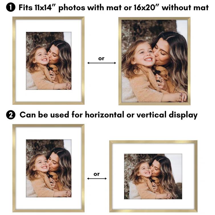 Americanflat Americanflat Picture Frame - Set of 2 - Frame with Mat - Polished Plexiglass
