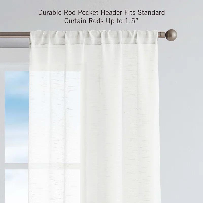 Nautica Nautica Synthetic Solid Color Sheer Rod Pocket Curtain Panels