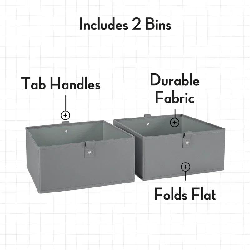 RiverRidge Kids 2pc 5" Fabric Collapsible Storage Cube Organizers for Playroom Organization (Set of 2)