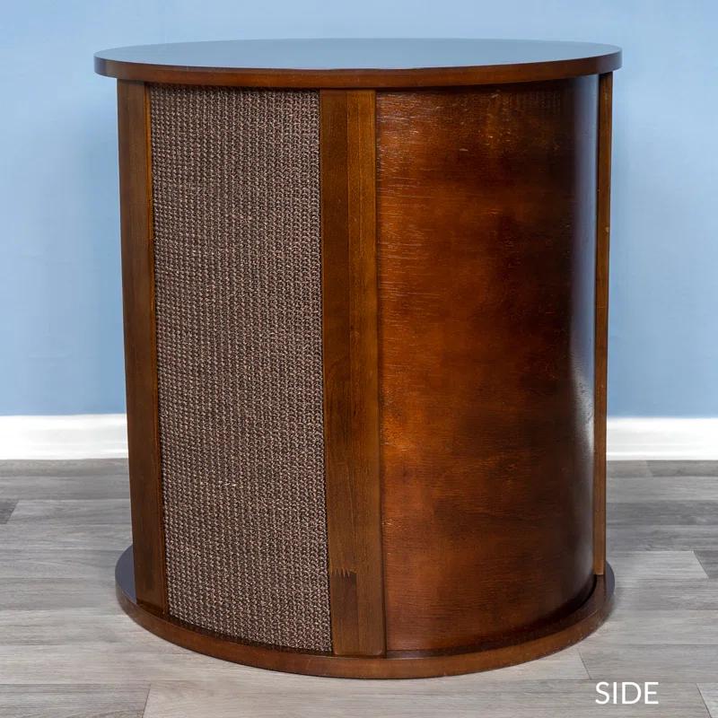 Purrrrfect End Table Cat Bed - Wood Cat Furniture Nightstand, Replaceable Scratch Pad & Cushion