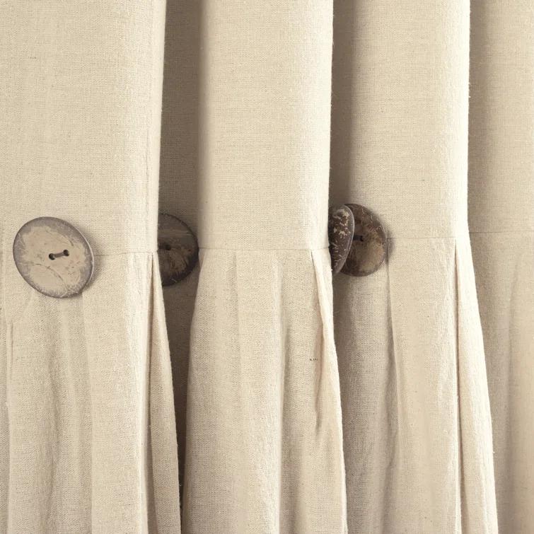 Lush Decor Linen Button Cotton Blend Blackout Thermal Rod Pocket Single Curtain Panel & Reviews | Wayfair
