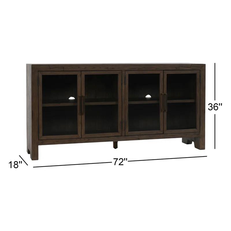 Troy 72" Reclaimed Oak Wood Buffet Sideboard in Dark Brown