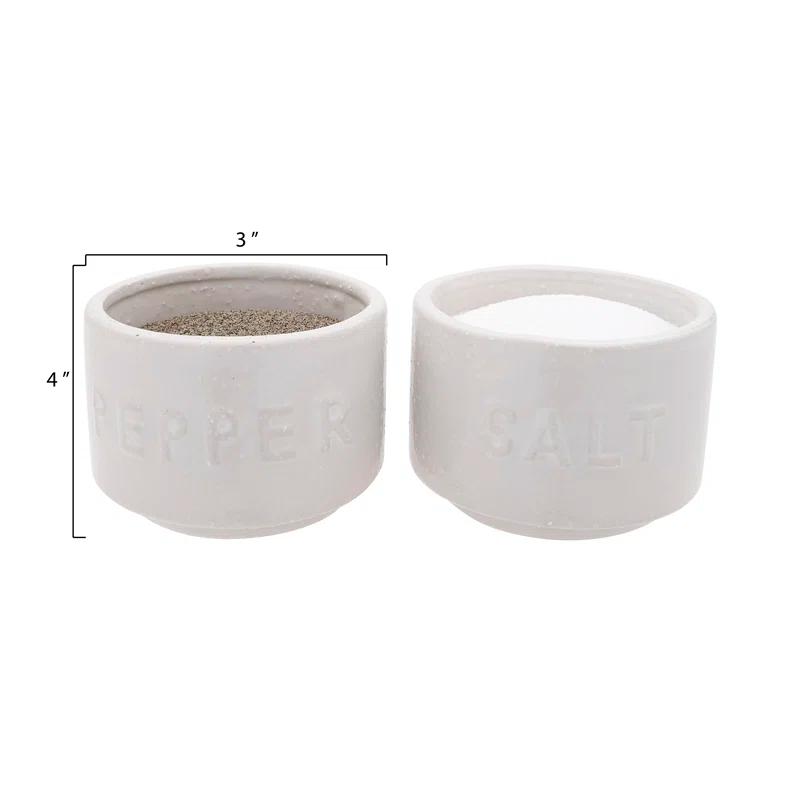 Creative Co-Op Stackable Stoneware Salt and Pepper Shaker Set | Wayfair