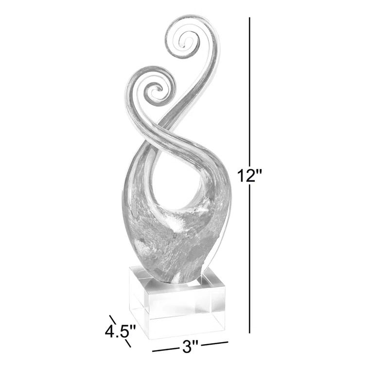 Badash - Monet Murano Style Art Glass Swirl Centerpiece on Crystal Base 10"