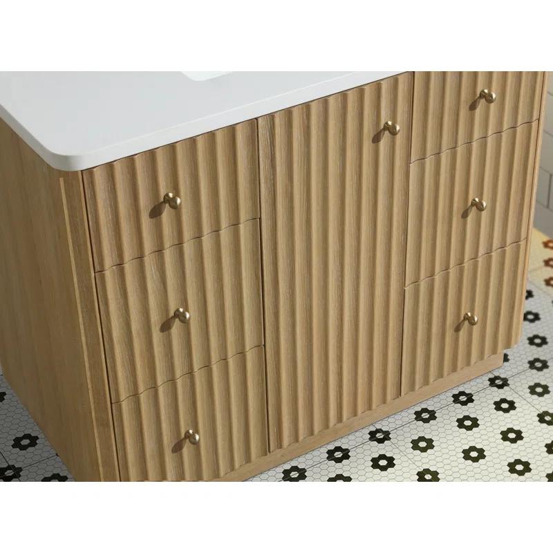 Ari Kitchen & Bath La Jolla 42'' Single Bathroom Vanity With Engineered Stone Top