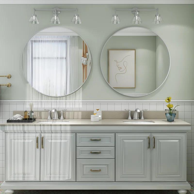 Amara Round High Quality Aluminum Alloy Framed French Cleat Mounted Wall Decor Bathroom Vanity Mirror with 5-Year Warranty