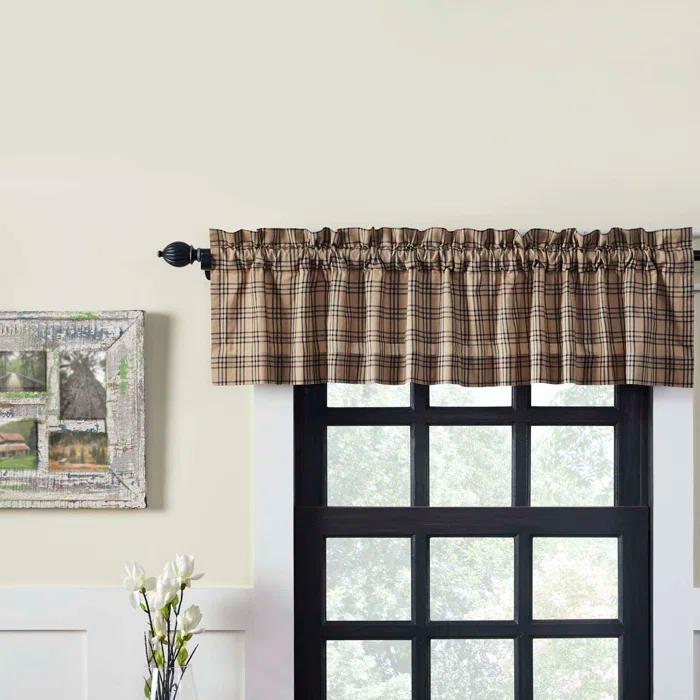 VHC Brands Sawyer Mill Plaid Cotton Tailored Window Valance