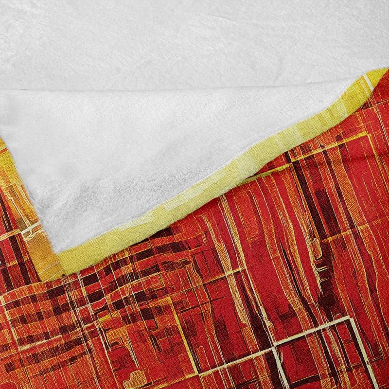 Ambesonne Ambesonne Orange Fleece Throw Blanket Grunge Retro Mosaic Burnt Orange and Maroon