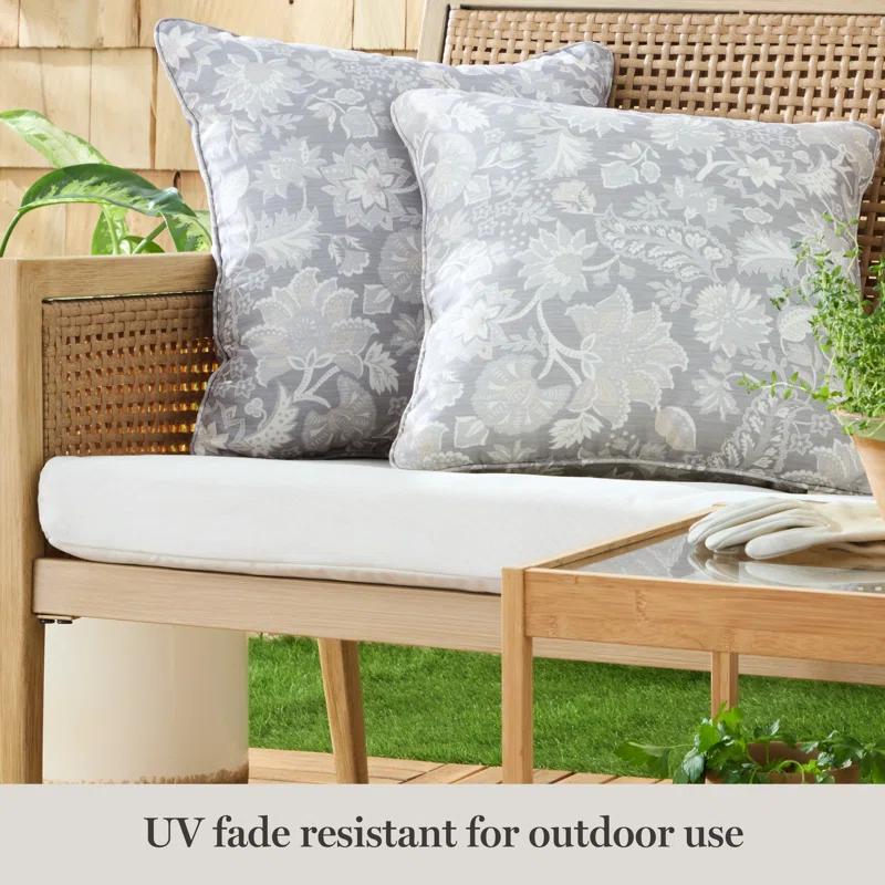 Martha Stewart MARTHA STEWART Distressed Jacobean Indoor Outdoor Lumbar Pillow 2-Pack Set, 18" (Set of 2)