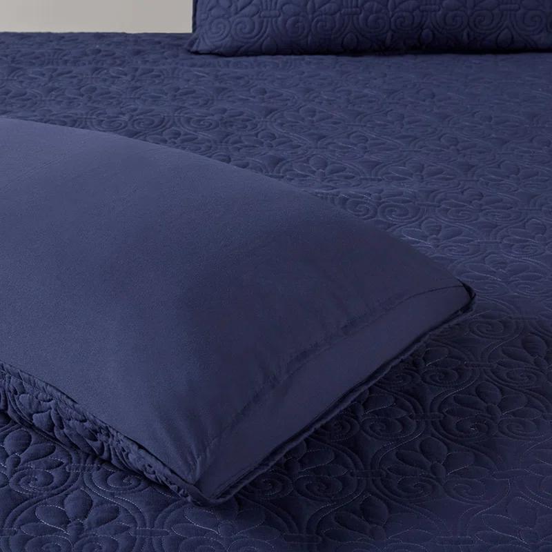 Madison Park Quebec 3 Piece Split Corner Pleated Quilted Bedspread