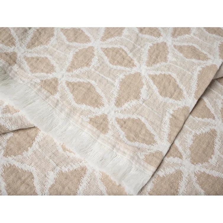 Doe Organic Cotton Reversible Throw Blanket with Fringe