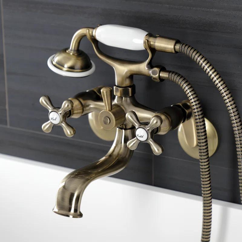Kingston Brass Kingston Two-Handle Clawfoot Tub Faucet with Hand Shower