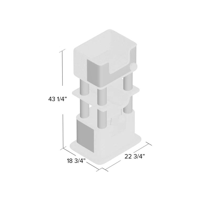 TRIXIE TRIXIE Lucano 43.3" XXL Cat Tree - Sisal Scratching Posts, Plush Covered House, Cat Beds, Platforms, Two Hanging Toys