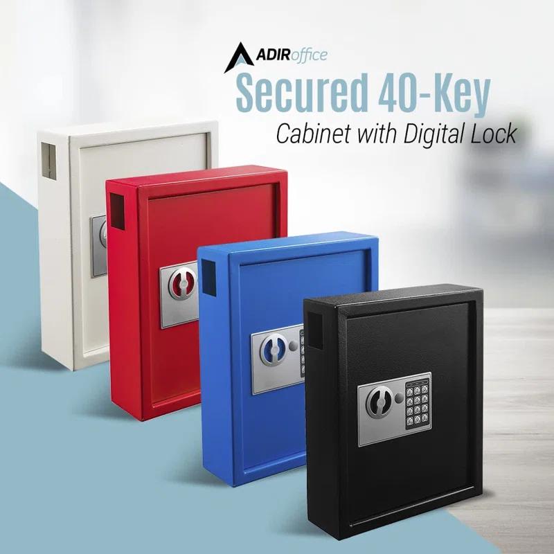 40-Key Steel Digital Lock Key Cabinet with 140 Key Tags