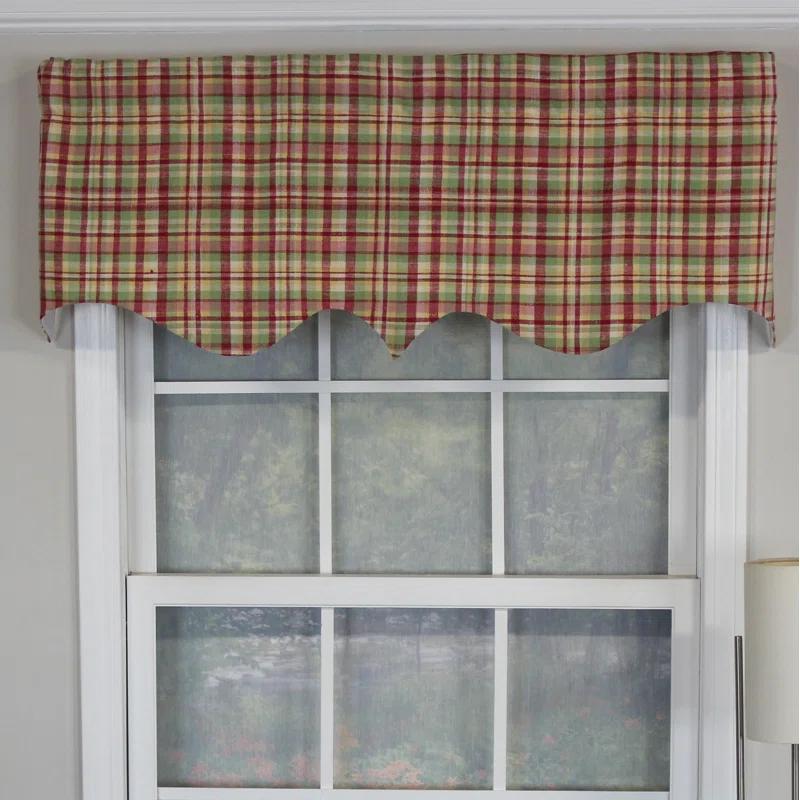 RLF Home Plaid Cotton Pointed 50'' W Window Valance