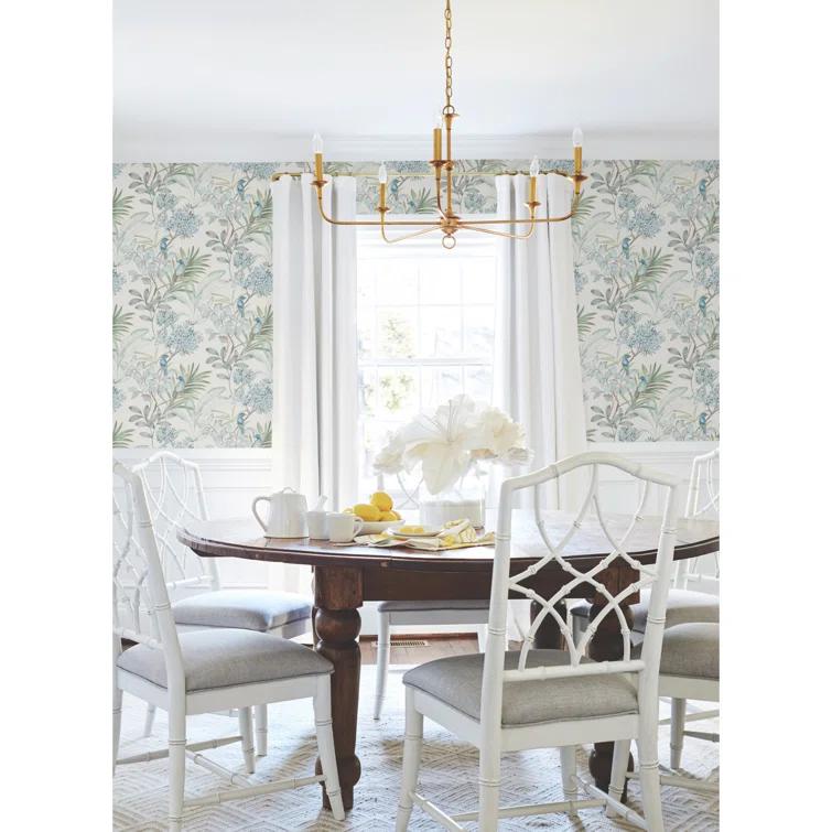 York Wallcoverings Handpainted Songbird Peel & Stick Floral Roll