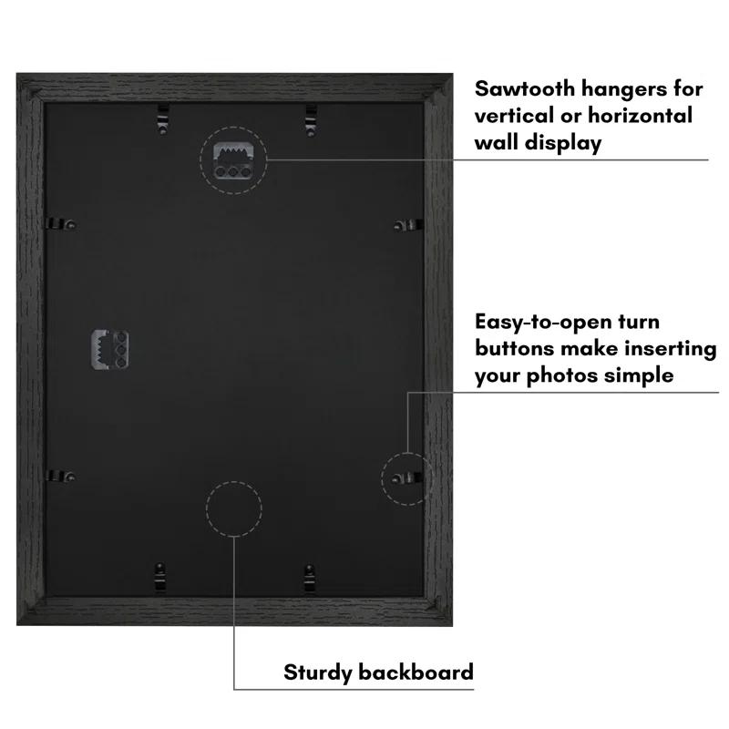 Americanflat Americanflat Picture Frame - Frame with Mat - Wide Molding - Shatter-Resistant Glass