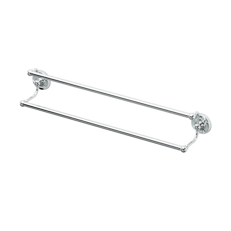 Gatco Designer II 24" Wall Mounted Double Towel Bar, 2 Bar Towel Rack 5375