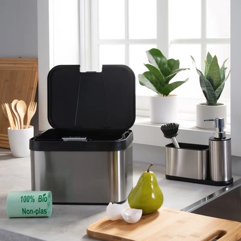 Organize It All Compost Bin Set with Biodegradable Bags, Sink Organizer | Wayfair