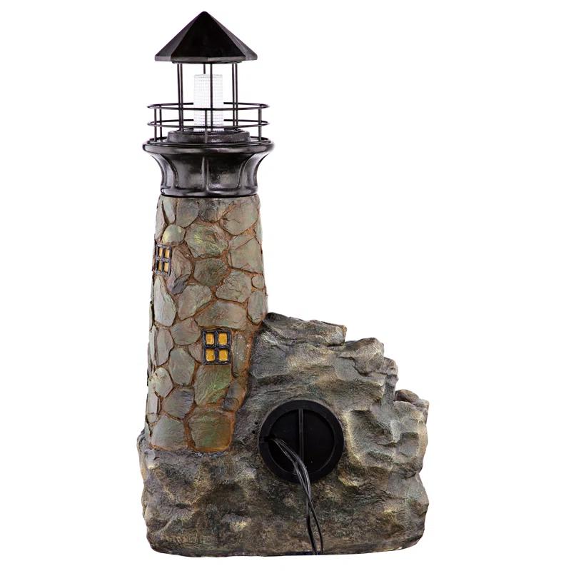 Design Toscano Seaside Lighthouse Stone Bubbling Fountain