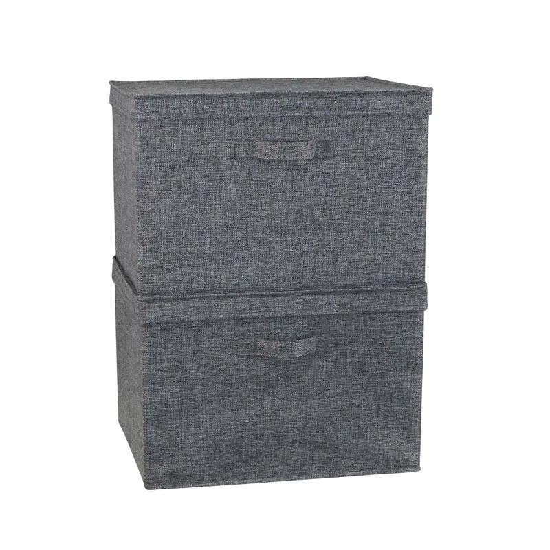 Household Essentials Household Essentials Wide Storage Box Fabric Bin (Set of 2)