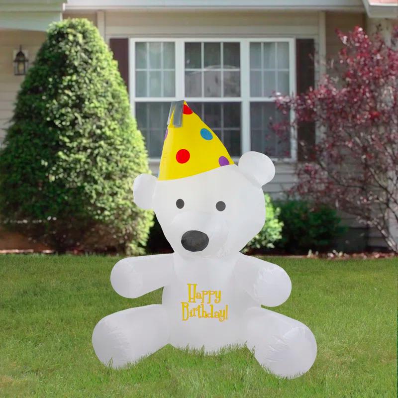Northlight Seasonal Happy Birthday Bear Inflatable