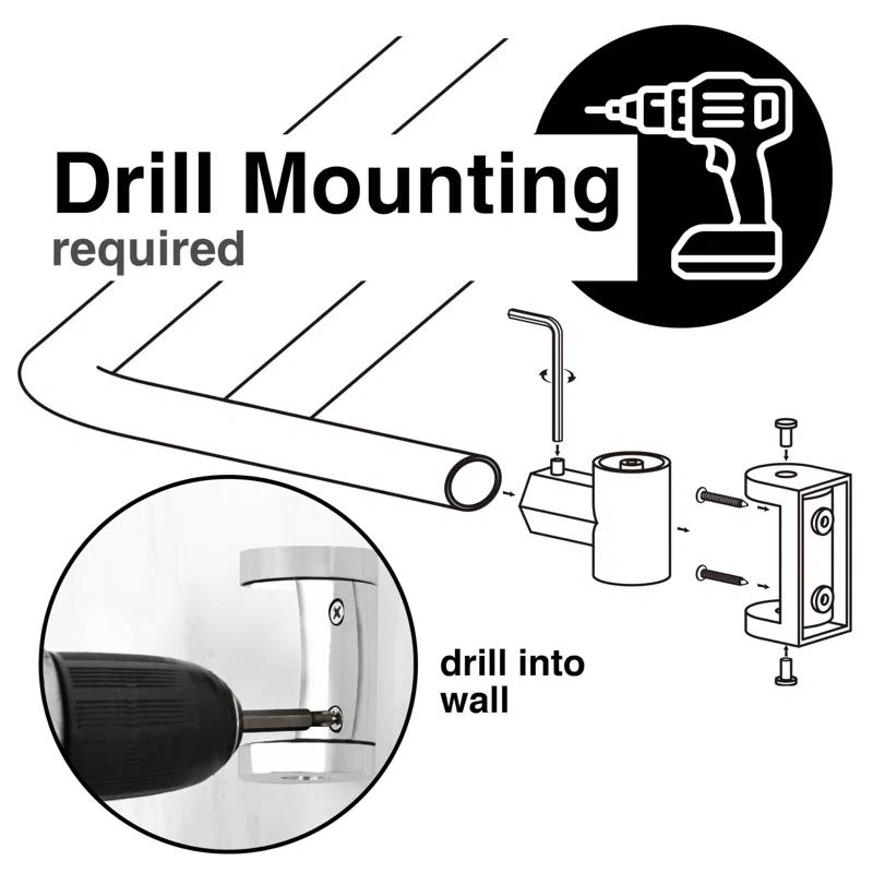 VOMGEB1 Double Curved Shower Rod, Durable Metal Construction