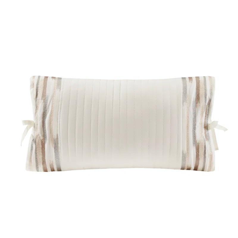 N Natori Hanae Embroidered Cotton Oblong Decorative Pillow