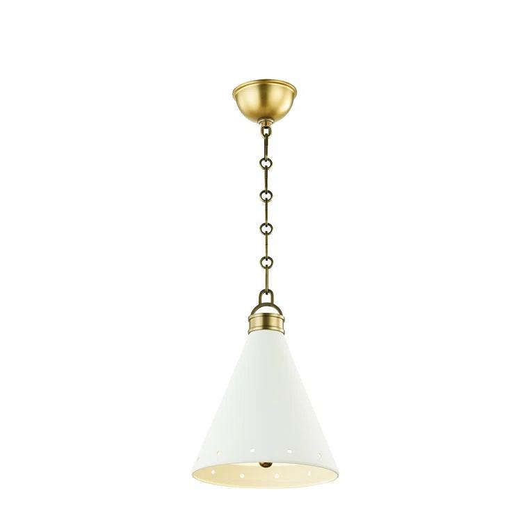 Buxton Pendant Light - White and Brass / Small