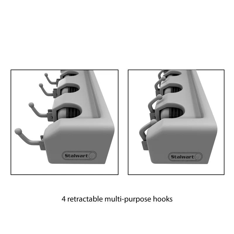 Stalwart Stalwart 2-Pack Wall Storage Organizer Rack, Gray (Set of 2)