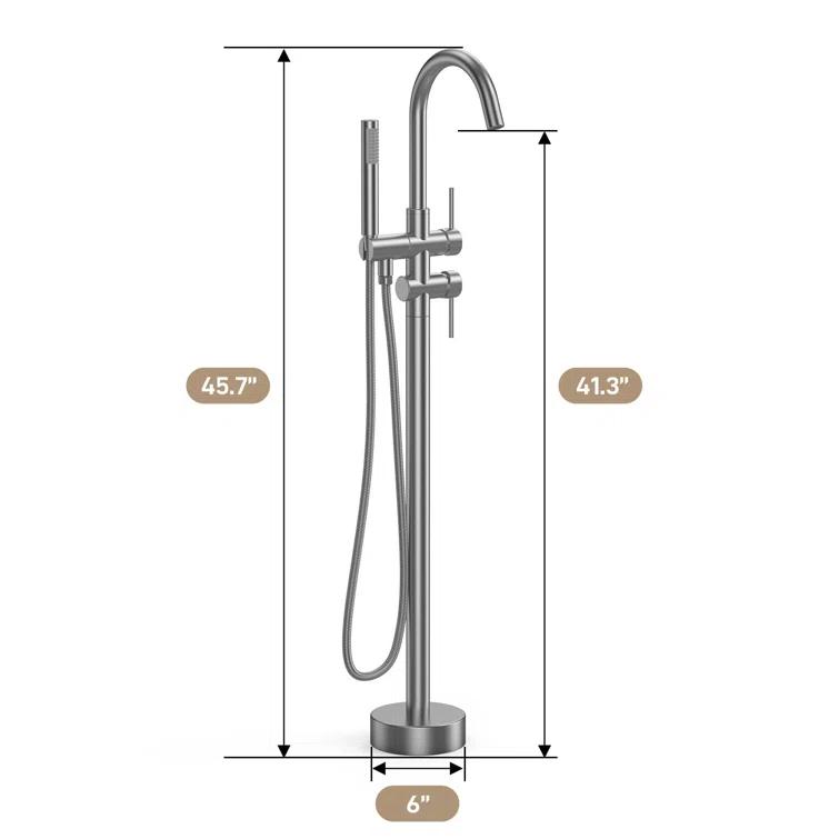 babevy Freestanding Bathtub Faucet Floor Mount Tub Filler | Wayfair