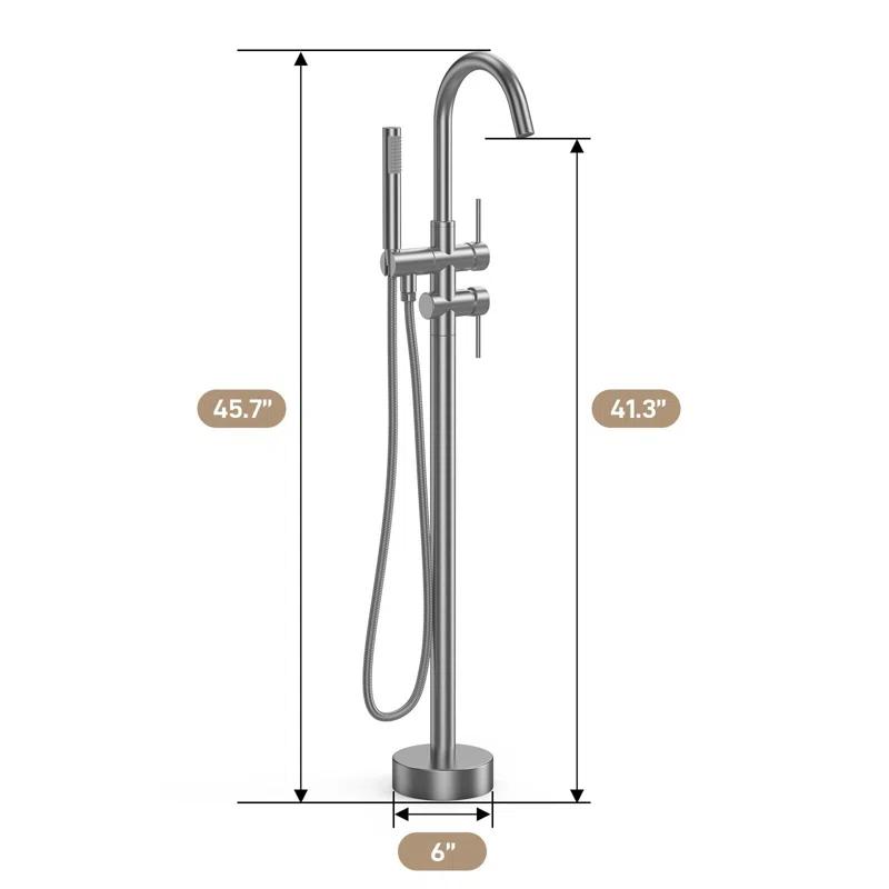 babevy Freestanding Bathtub Faucet Floor Mount Tub Filler | Wayfair
