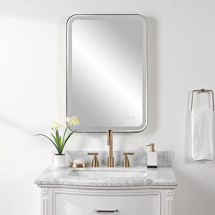 Uttermost Crofton Metal Flat LED Wall Mirror