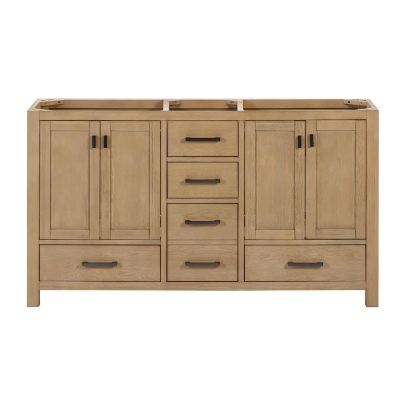 Mercury Row® Souther 60'' Double Bathroom Vanity Base Only in Brushed Oak Finish