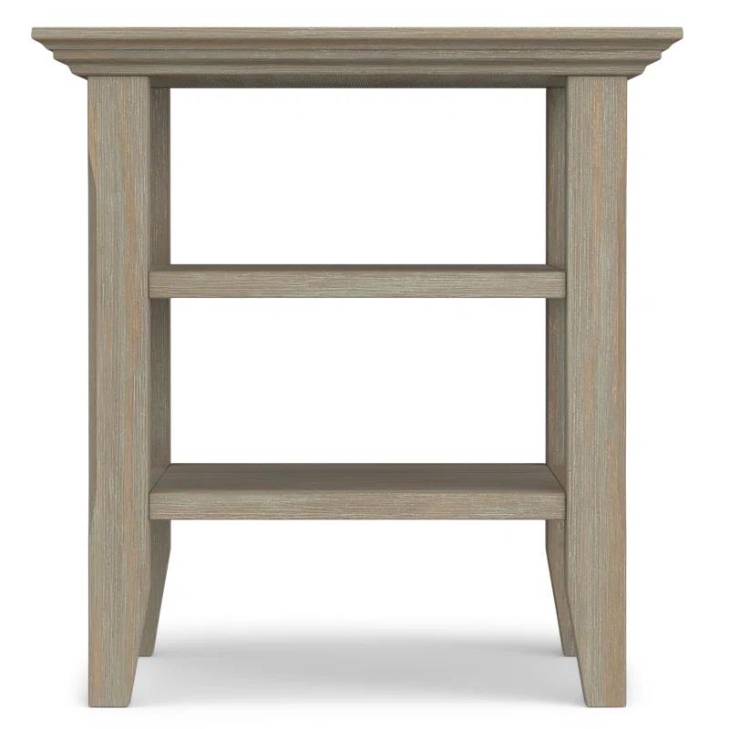 Simpli Home Acadian Solid Wood Transitional Table with Open Shelves