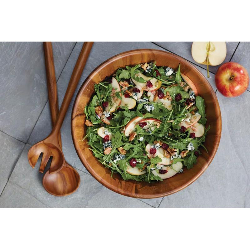 Anolon Pantryware Teak Wood Salad Serving Set, 3 Piece