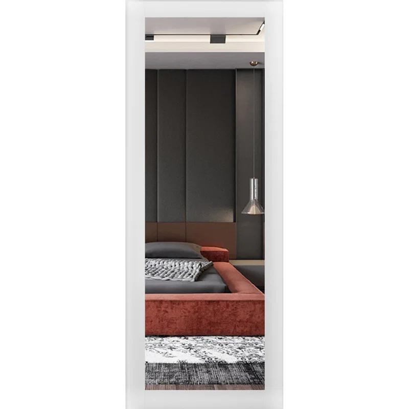 SARTODOORS Lucia Mirrored Glass Wood Standard White Door Slab
