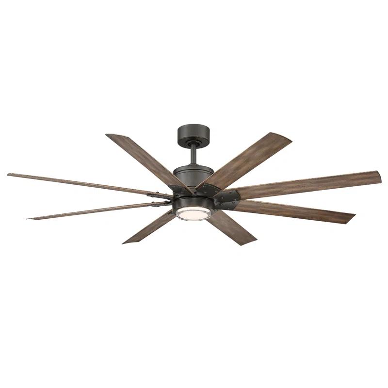 Modern Forms Renegade 8 - Blade Outdoor / Indoor Smart Ceiling Fan with Remote Control and LED Light Kit Included