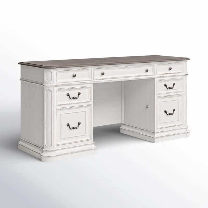 Liberty Furniture Salinas Credenza Home Office Desk with Built in Outlets
