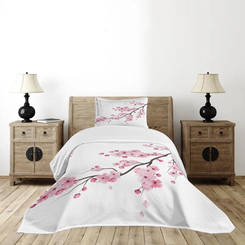 Ambesonne Ambesonne East Bedspread Japanese Cherry
