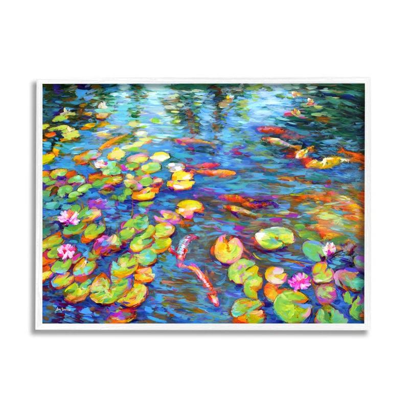 Stupell Industries " Koi Fish And Water Lilies " by Leon Devenice