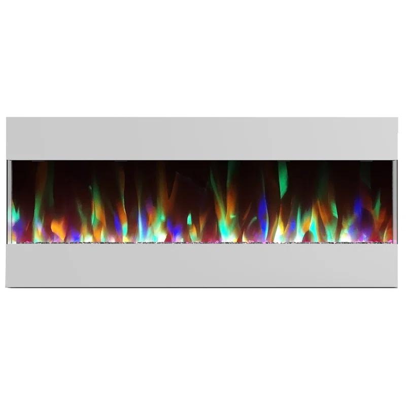Cambridge Cambridge Recessed Wall Mounted Electric Fireplace with Crystal Rock Display
