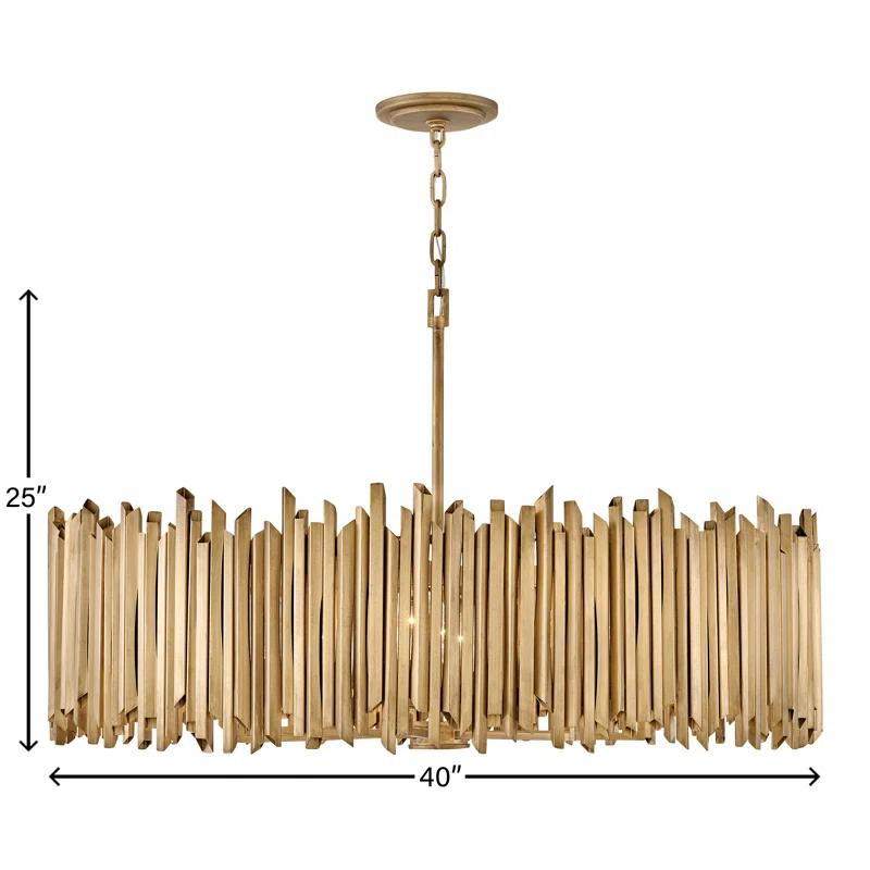 Roca 8-Light Adjustable Hand-Painted Drum Chandelier by Lisa McDennon
