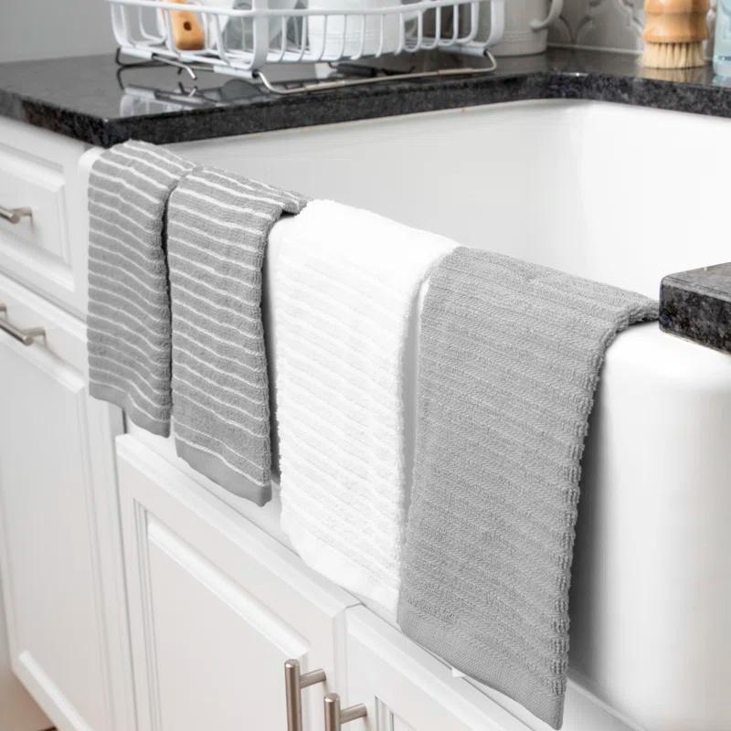 RITZ Cotton Stripe Tea Towel Kitchen Towel (Set of 4)