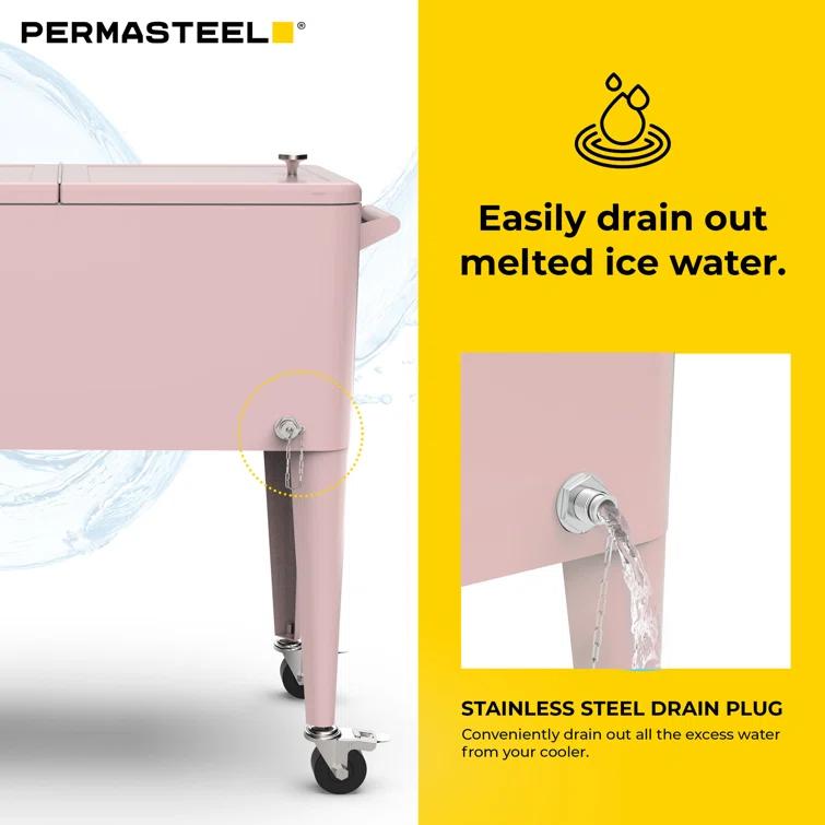 Permasteel 80-Qt Classic Outdoor Patio Cooler On Wheels