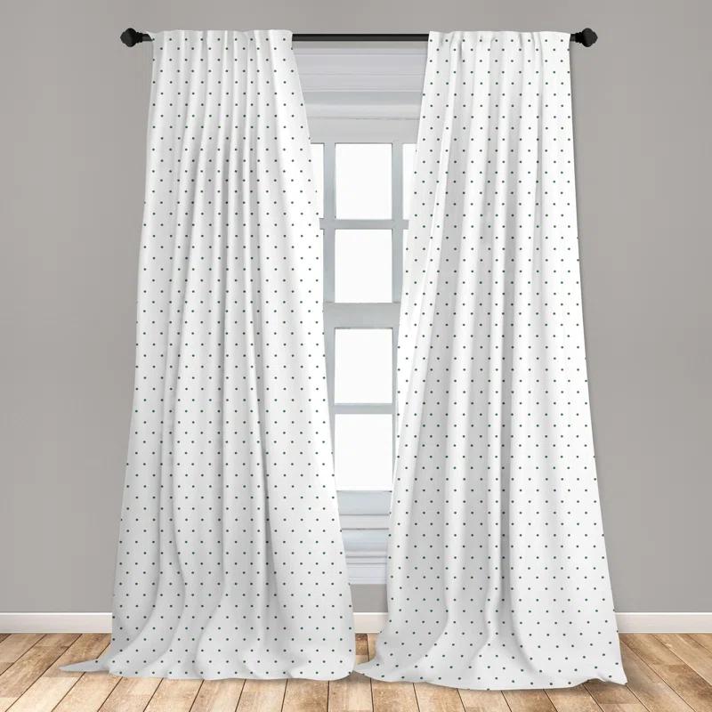 Polka Dot Semi-Sheer Rod Pocket Curtain Panels (Set of 2)