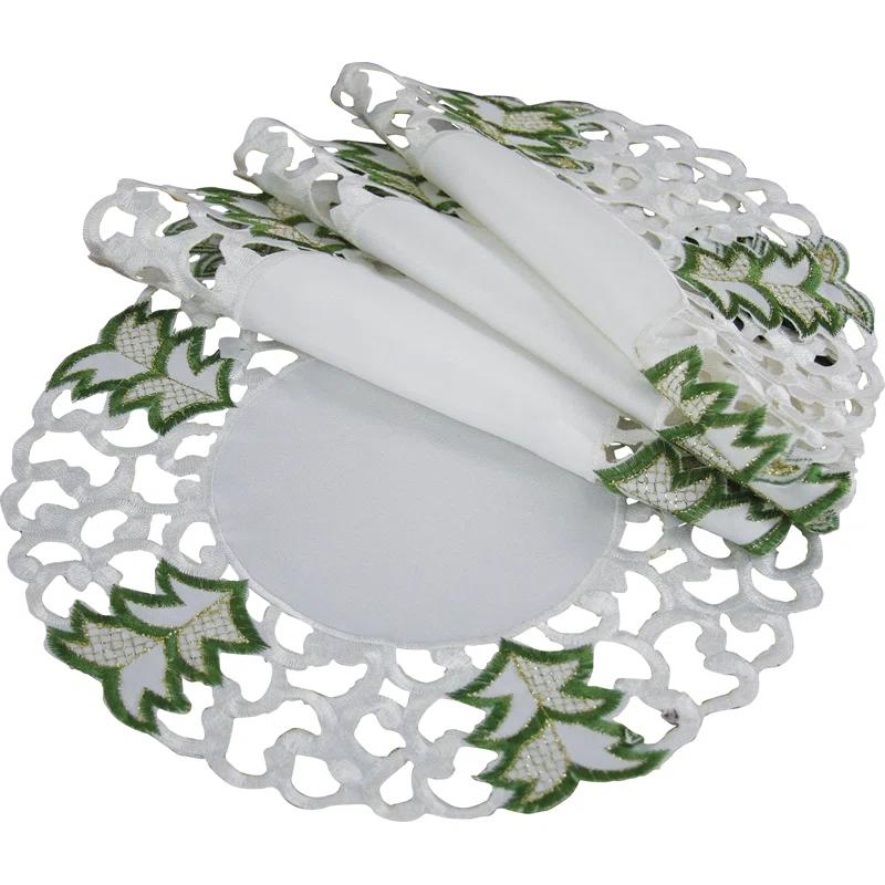 The Holiday Aisle® Salley Polyester Embroidered Round Placemat (Set of 4)