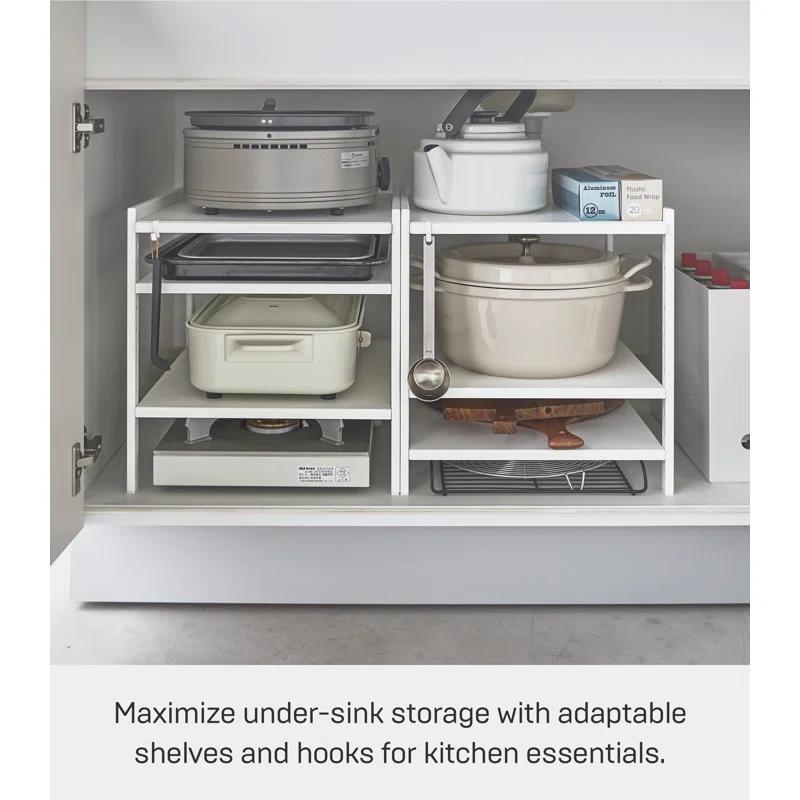 Yamazaki Home Yamazaki Home Three-Tier Cabinet Storage Rack, Steel, Adjustable