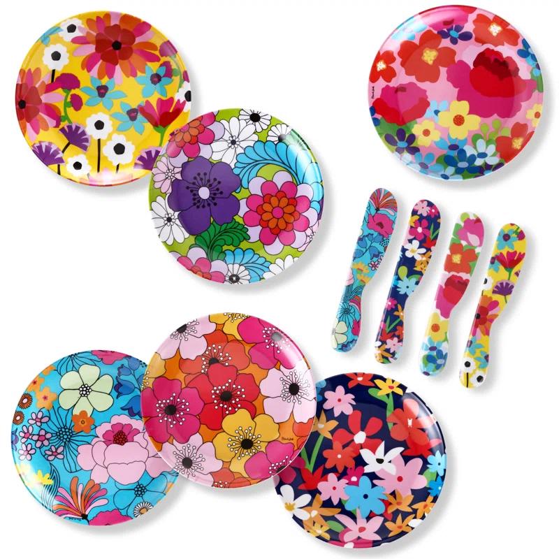French Bull French Bull 6.5" Floral Appetizer Plate (Set of 6)