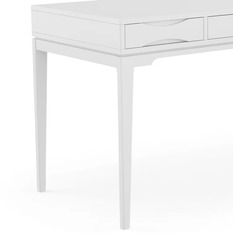 Simpli Home Harper Solid Wood Desk, Contemporary Style with Keyboard Tray and Storage